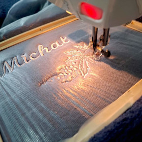 granatowy ręcznik z imieniem Michał